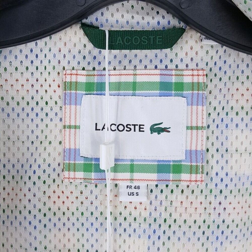 LACOSTE Mens Rain Jacket Small Blue Green Plaid Zip Up Hooded Checkered KARIERTE - Picture 10 of 16